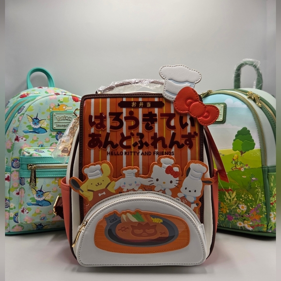 3 Loungefly Hello Kitty & Friends  Pokemon Backpack